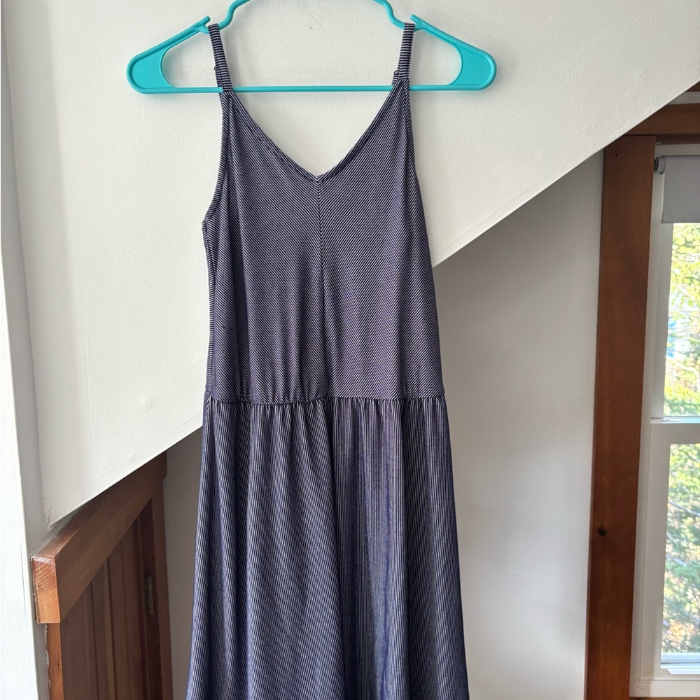 Sleeveless Navy Stripe Dress